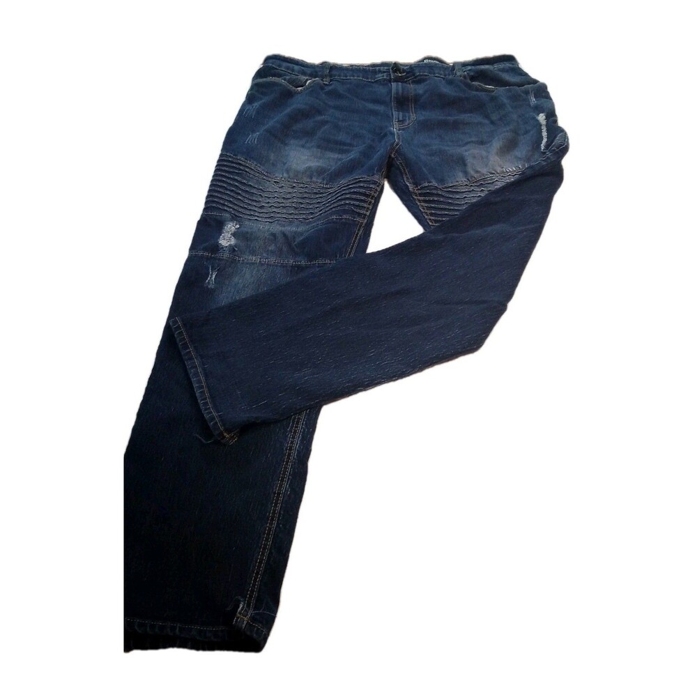 Men's Southpole Retro Style Distressed Stretch‎ Size 46 Small Cut Bottom Of Legs